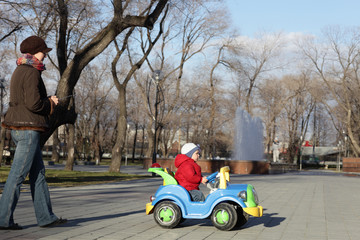 Woman with remote control