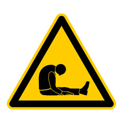 wso55 WarnSchildOrange - english warning sign: caution risk of suffocation - German Warnschild: Warnung vor Ersticken durch Sauerstoffmangel - g466 - obrazy, fototapety, plakaty
