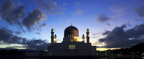 Kota Kinabalu city mosque at Sabah, Borneo, Malaysia