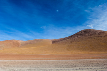 Fototapeta na wymiar A desert on the altiplano of the andes in Bolivia