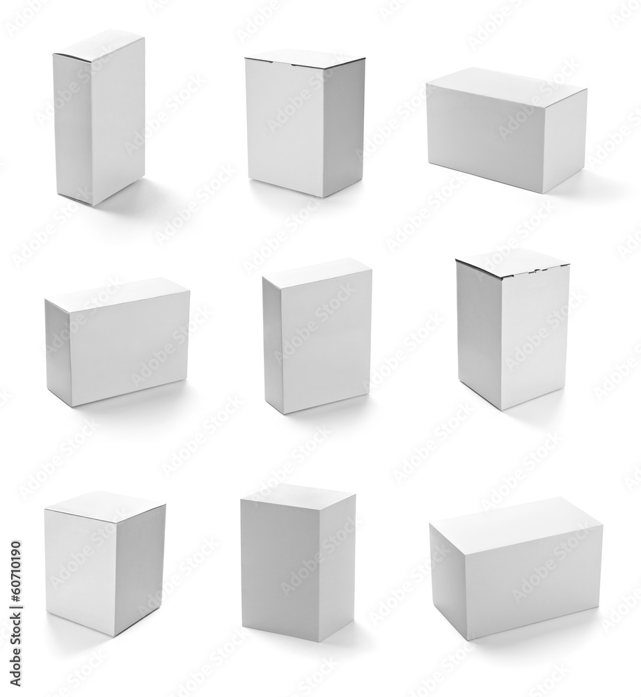 Canvas Prints white box container template blank package