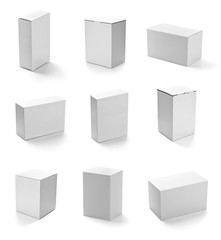 white box container template blank package