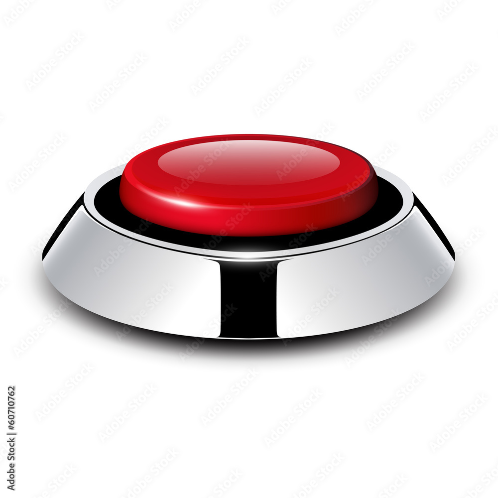 Aufkleber Red button with metallic, chrome elements