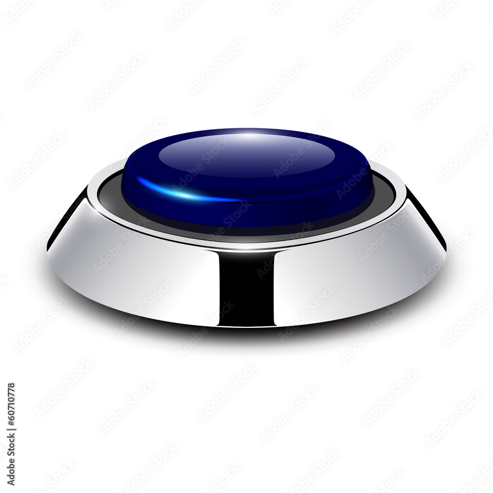 Poster Button with metallic, chrome elements