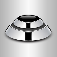 Button glossy chrome metallic