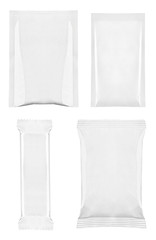 white package template bag food