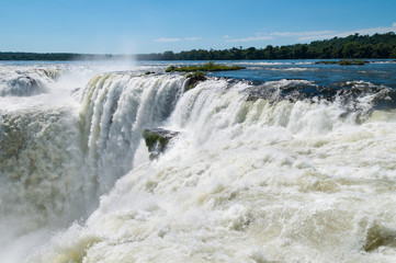 Iguassu waterfalls bordering Argentina Brazil