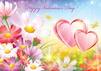 floral vector with heart