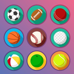 Flat and round sport icons