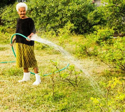 Watering the garden
