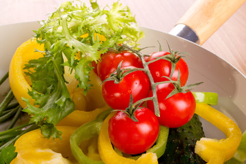 plate with fresh vegetables