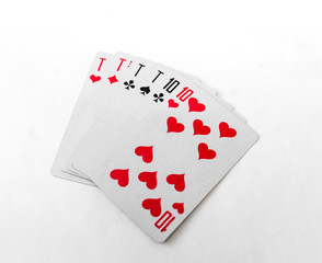 playing cards 10 on white