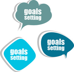 goals settings. Set of stickers, labels, tags. infographics