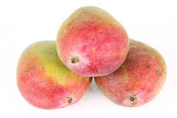 Mango fruits on a white background