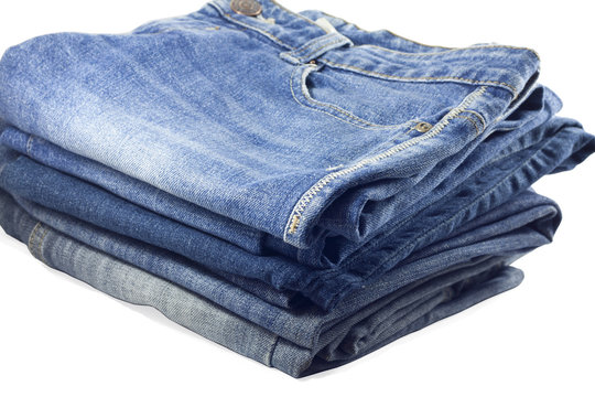 Stack of jeans.