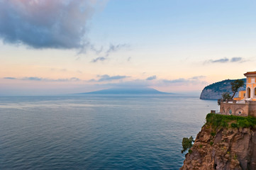 Vesuvius in clouds