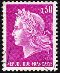 Marianne on French postage stamp ca. 1969