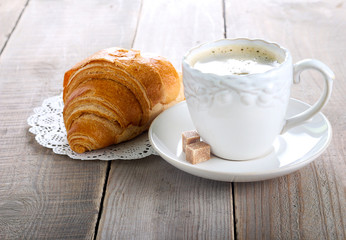 Coffee and croissant