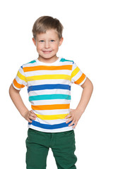Fototapeta premium Smiling fashion young boy