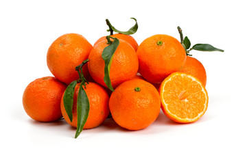 tangerines isolated on white