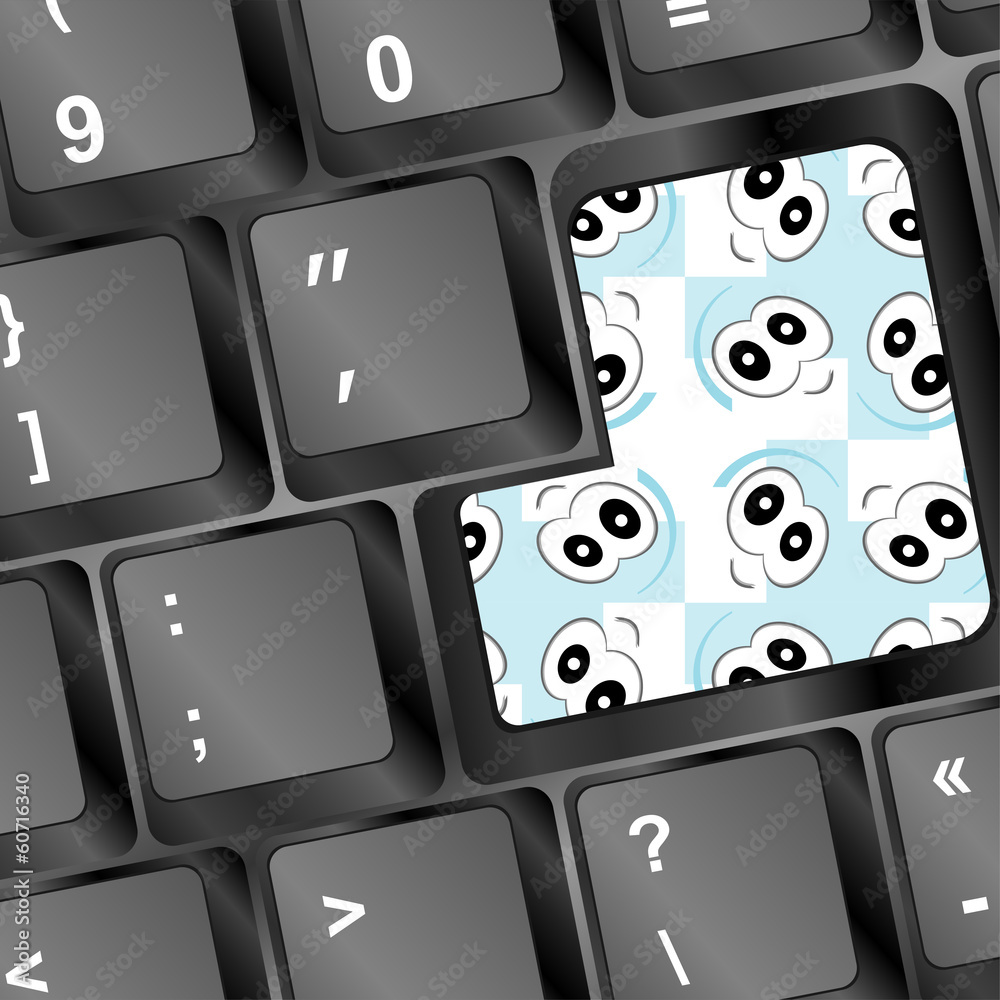 Poster Enter button with eye on computer keyboard