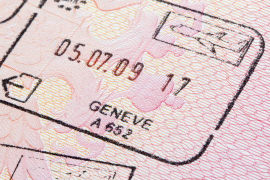 Switzerland immigration stamp in passport
