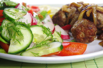 steaks with vegetable