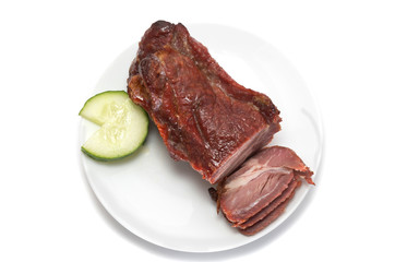 Chinese Barbeque pork on white background