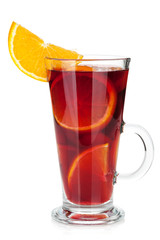 Christmas mulled wine with orange and spices