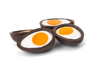 chocolate eggs isolated