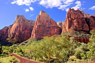 Papier Peint photo autocollant Parc naturel Cour des Patriarches, Zion National Park, États-Unis