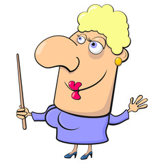 Merry cartoon teacher