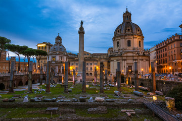 Traian column and Santa Maria di Loreto