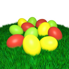 Fototapeta na wymiar Easter Eggs on Grass 2