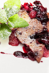 berry  strudel with ice cream