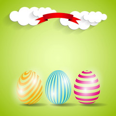 Easter eggs background - Happy easter card illustration