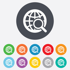 Global search sign icon. World globe symbol.