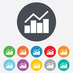 Graph chart sign icon. Diagram symbol.