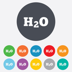 H2O Water formula sign icon. Chemistry symbol.