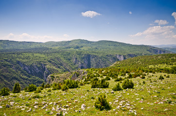 Balkans hills covered by rocks