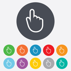 Hand cursor sign icon. Hand pointer symbol.