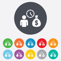 Fototapeta premium Bank loans sign icon. Get money fast symbol.