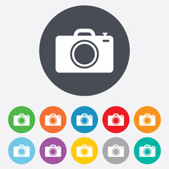 Photo camera sign icon. Photo symbol.