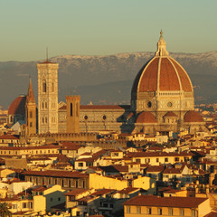 Obraz premium view of monumental cathedral of Florence seen from Piazzale in