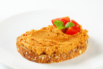 Bread with tomato spread