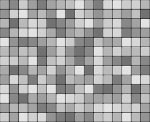 Gray and white mosaic with small granular tiles