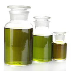 Medicine bottles isolated on white