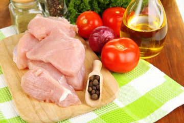 Raw turkey meat close up