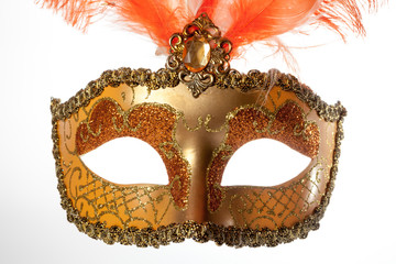 Isolated venetian carnival mask