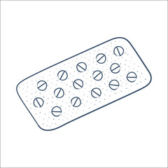 Tablets pills in a blister pack isolated on white.